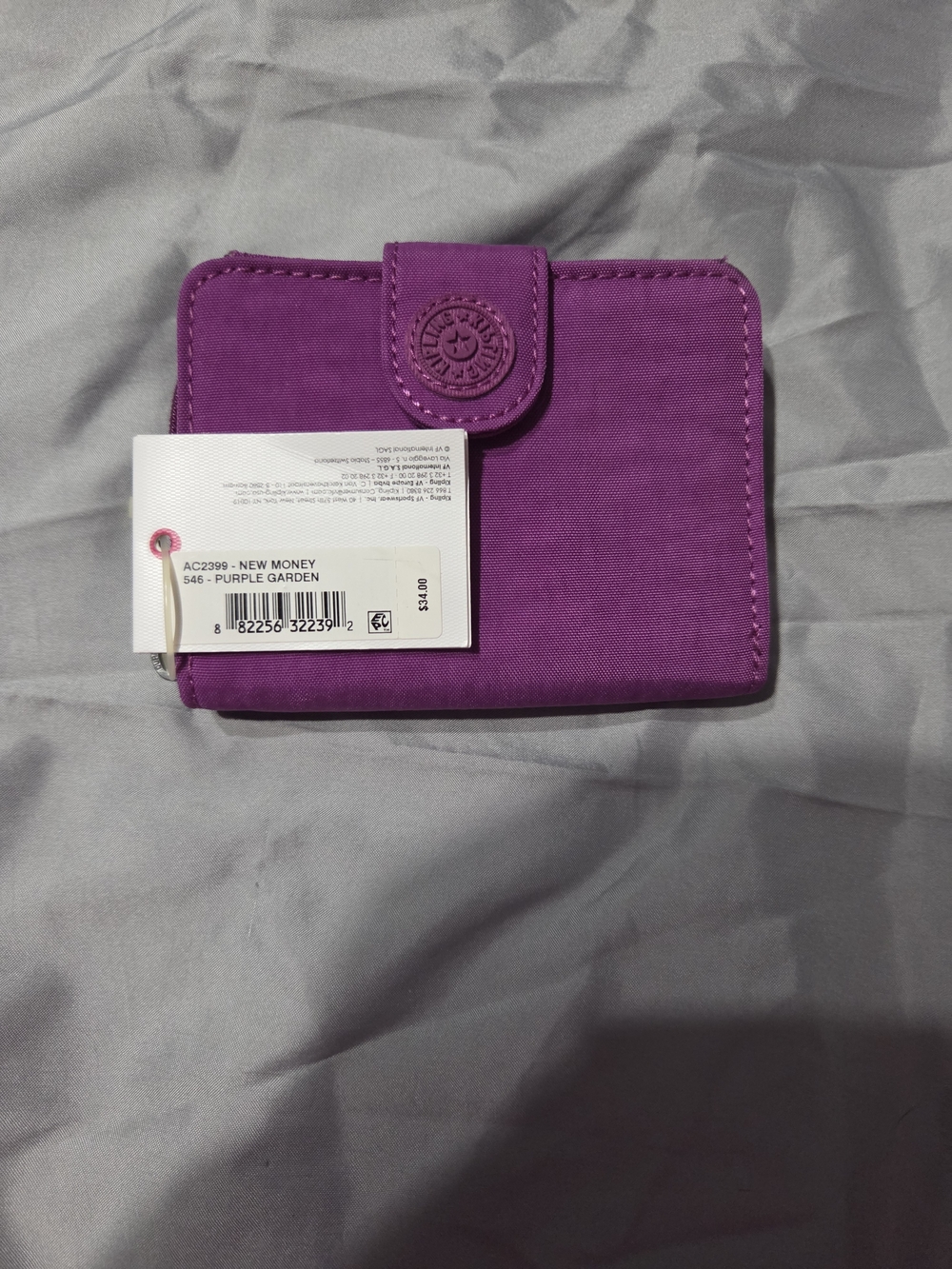 Kipling New Money Compact Wallet - Purple Garden
